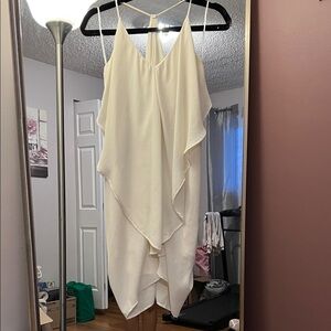 Elegant Cream Backless Dress